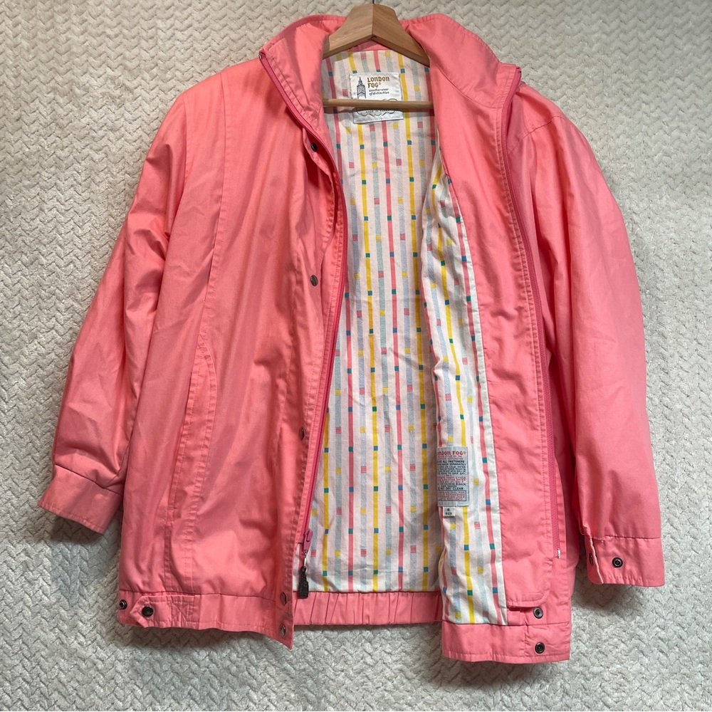 Vintage London Fog Pink All Weather 80s Zip-up Jacket Barbiecore‎ Glam